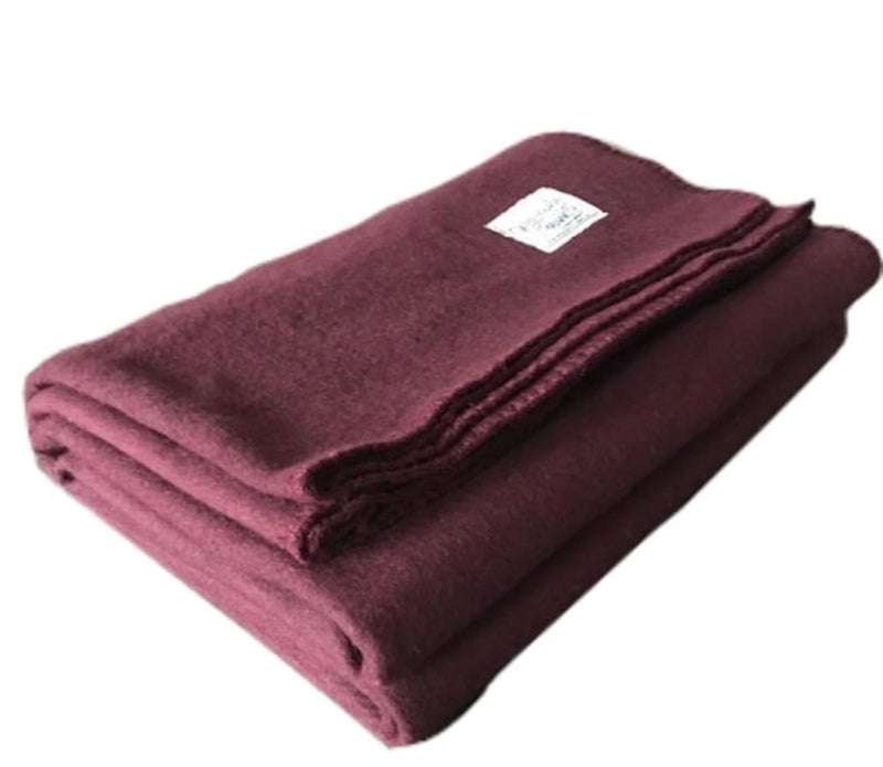 Burgundy merino wool blanket