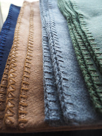 Rugged Navy Blue Wool Blanket - Woolly Mammoth Woolen Company