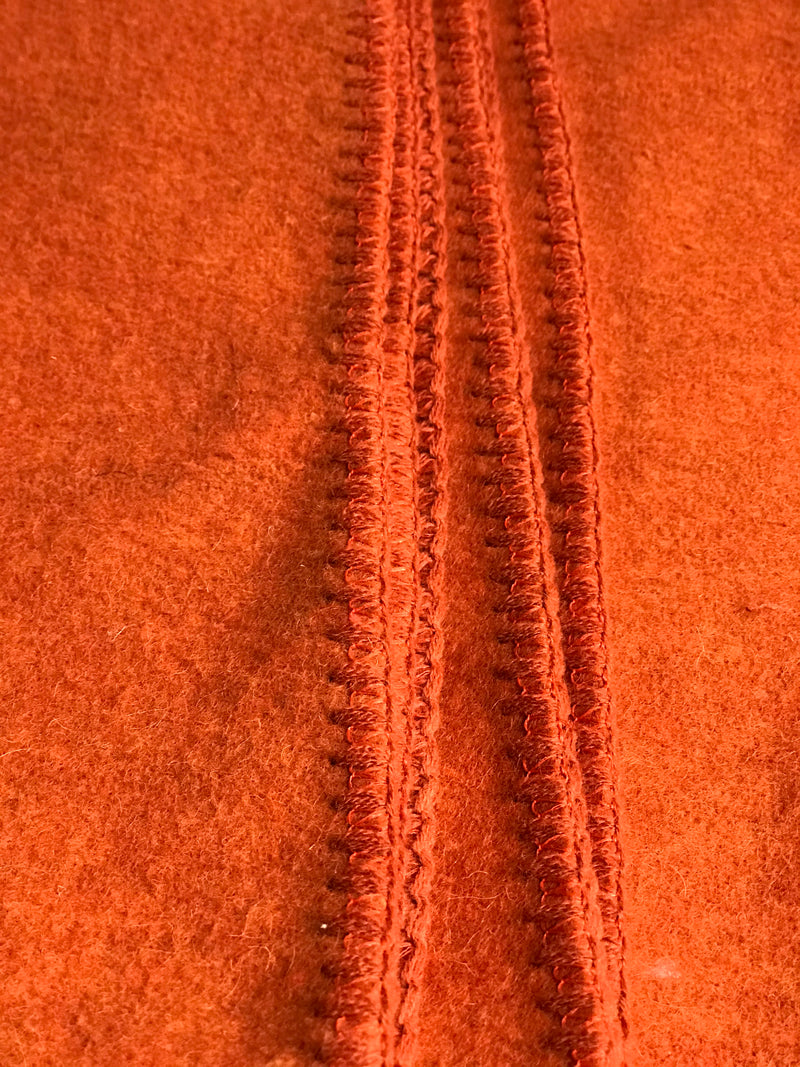 Rugged Orange Wool Blanket
