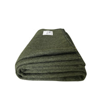 Rugged Hunter Green Wool Blanket - Woolly Mammoth Woolen Company